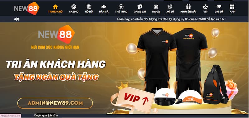 Truy cập trang web chính thức để New88 tải app